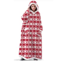 image-Winter blanket extra long vertical pocket fleece lazy blanket flannel lambswool TV TV blanket bathrobe