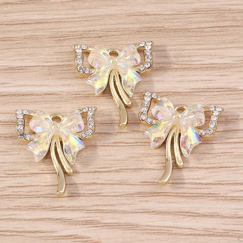 image-Bowknot DIY Jewelry Accessories - 5 Pack Alloy Pendants