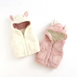 image-Girls Vest Jacket - Pink Winter Cardigan 120cm
