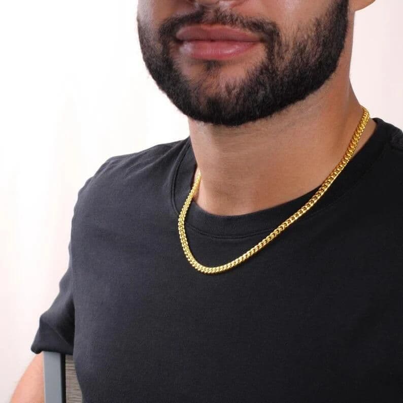 image-Stainless Steel Cuban Chain Necklace - Gold