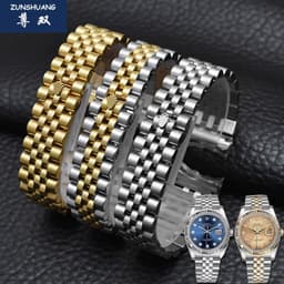 image-Alternative Langdong watch strap labor log type watch with steel strap stainless steel bracelet 13 17 20 21mm