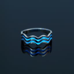 image-Nooxian Stainless Steel Ring - Blue Pentagram Size 8