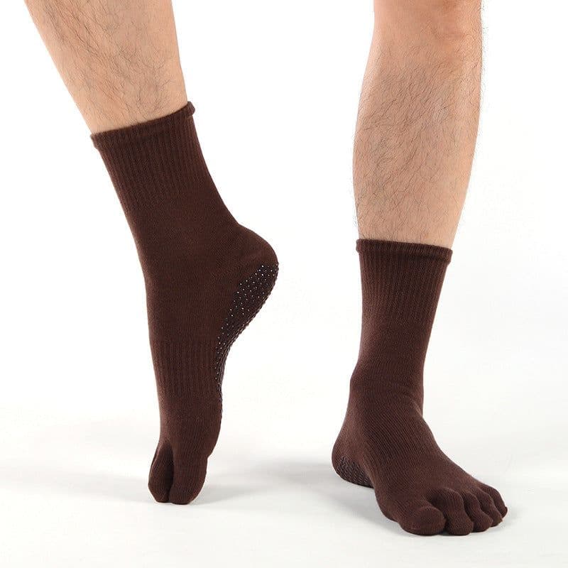 image-MEIKAN Five-Finger Yoga Socks - Black Anti-slip