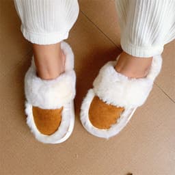 image-Foreign trade large size cotton slippers, simple and fashionable couple winter soft thick bottom confinement warm plush home shoes for men and women
