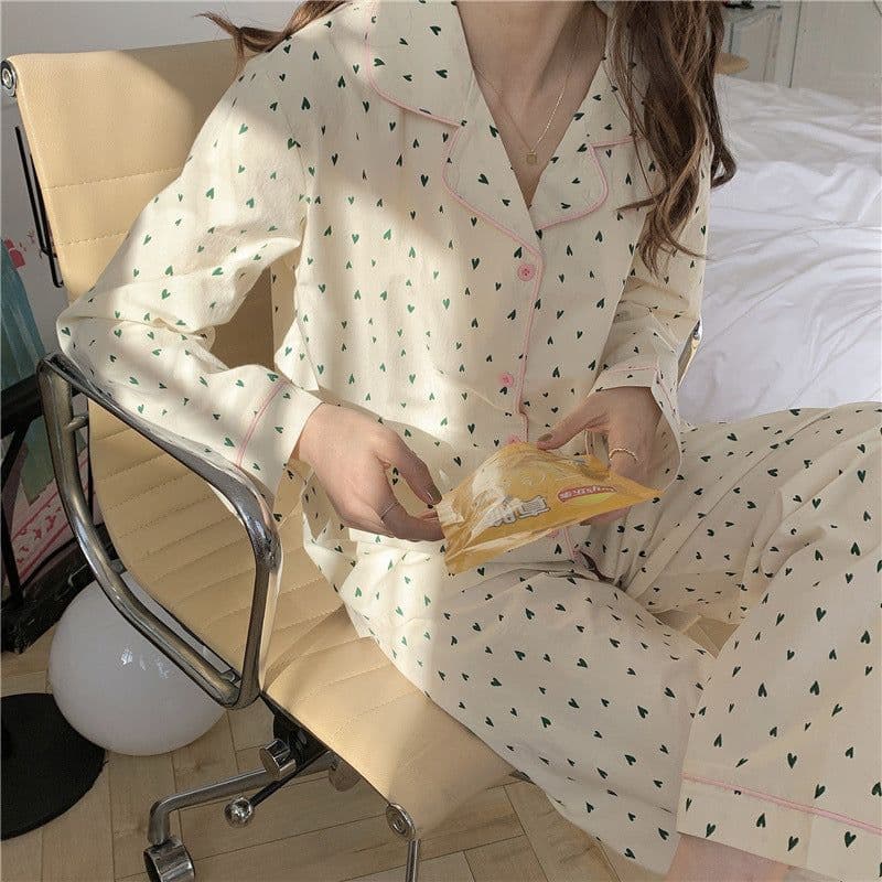 image-Women's Pajama Cardigan - Long Sleeve Milk Silk