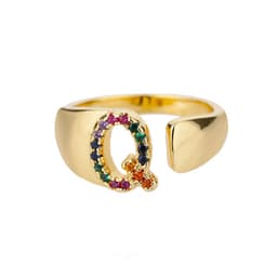 image-Retro Zirconia 26 Letter Adjustable Ring - Personalized Fashion Design