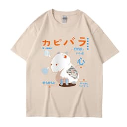 image-Men's Cartoon Hamster T-Shirt - Dark Gray Short Sleeve