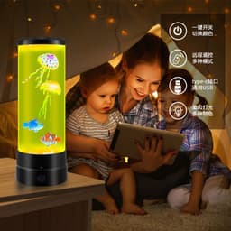image-Jellyfish LED Night Light - Colorful Remote Control Desk Lamp