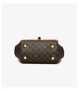 image-Women's PVC Shoulder Bag - Coffee Letter Small Square