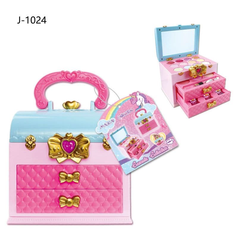 image-Kids Makeup Toy Suitcase - Princess Makeup Set for Girls 7-14 Years Old - Birthday Gift