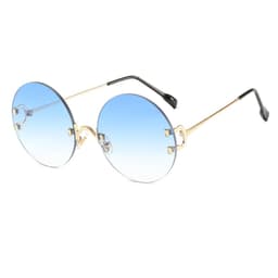 image-Jimila Round Frameless Sunglasses - Gold Metal UV400
