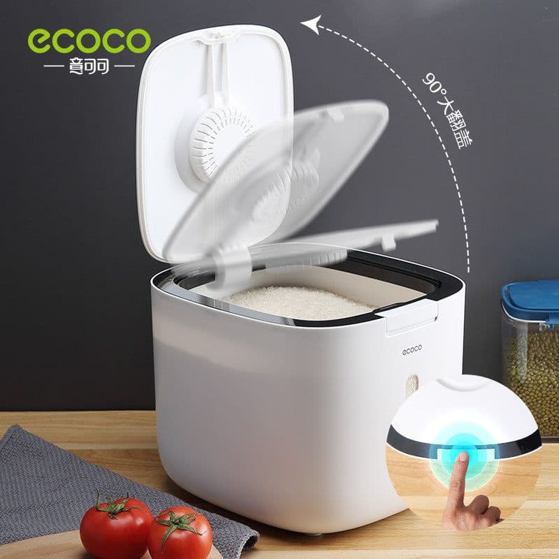 image-Ecoco rice bucket insect-proof moisture-proof sealed thickened rice cylinder box noodle bucket rice flour household storage rice box