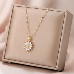 image-Kanai Daisy Pendant Necklace - Titanium Steel Gold