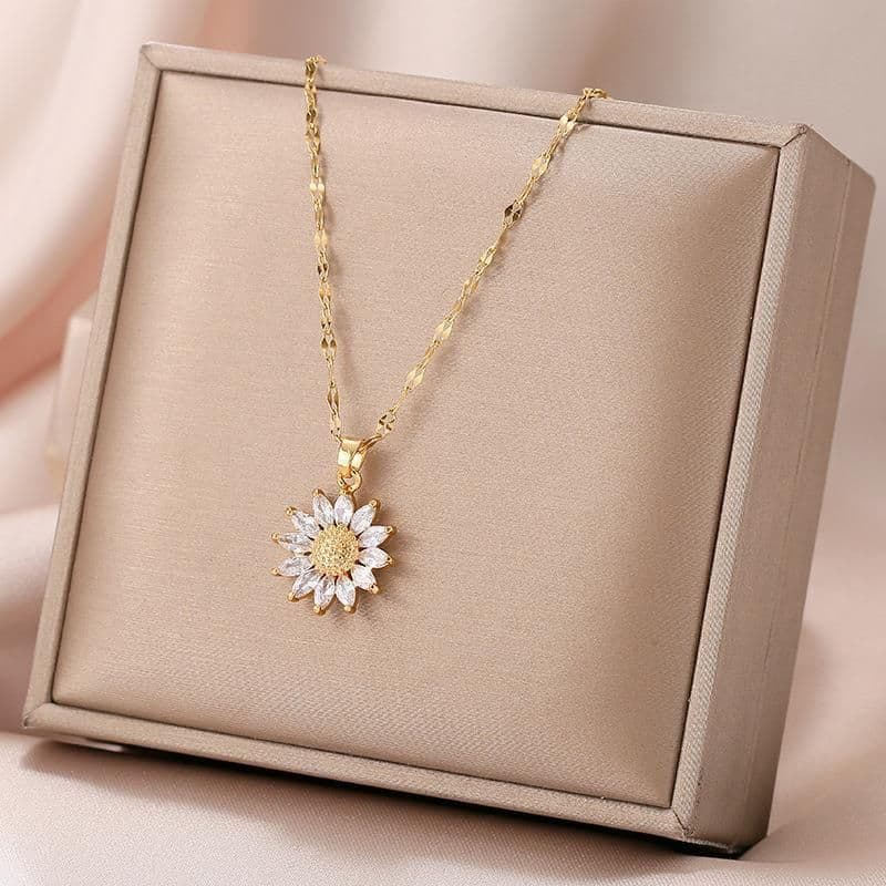 image-Kanai Daisy Pendant Necklace - Titanium Steel Gold