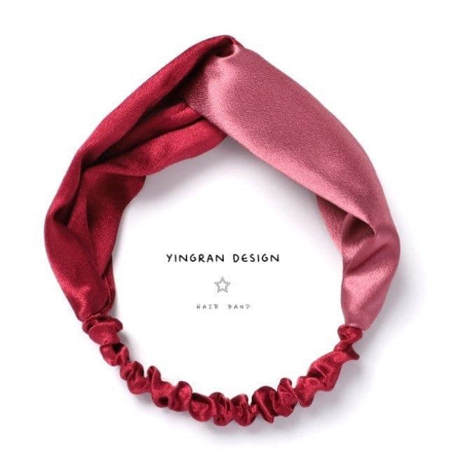 image-Korean spring and summer cross elastic headband chiffon silk headband ladies headband hair accessories sports face wash headwear wholesale