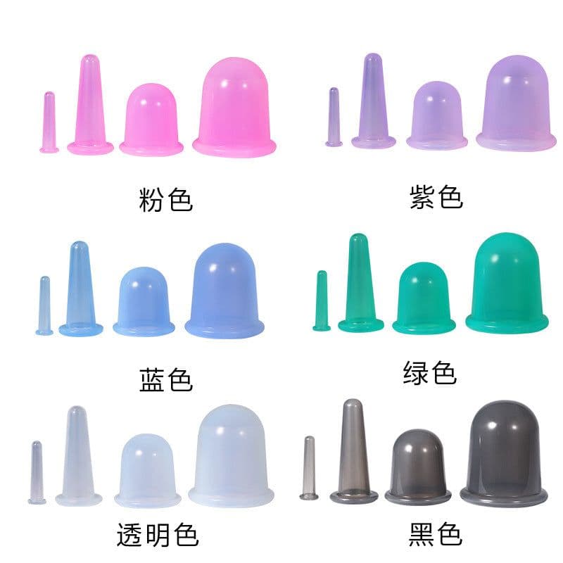 image-Spot high-transparency silicone cupping device, household vacuum massage cup, food-grade moisture-absorbing silicone cupping