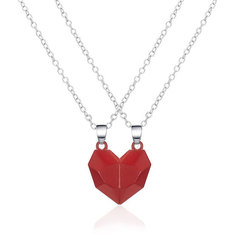 image-Longrui Love Magnet Couple Necklace - Black Heart