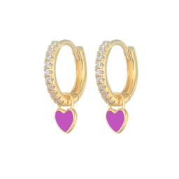 image-S925 Heart-Shaped Earrings - Platinum-White Oil Drop