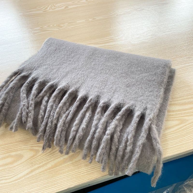 image-GINES LILY 28-Color Cashmere Scarf - Army Green, 43x225cm Warm