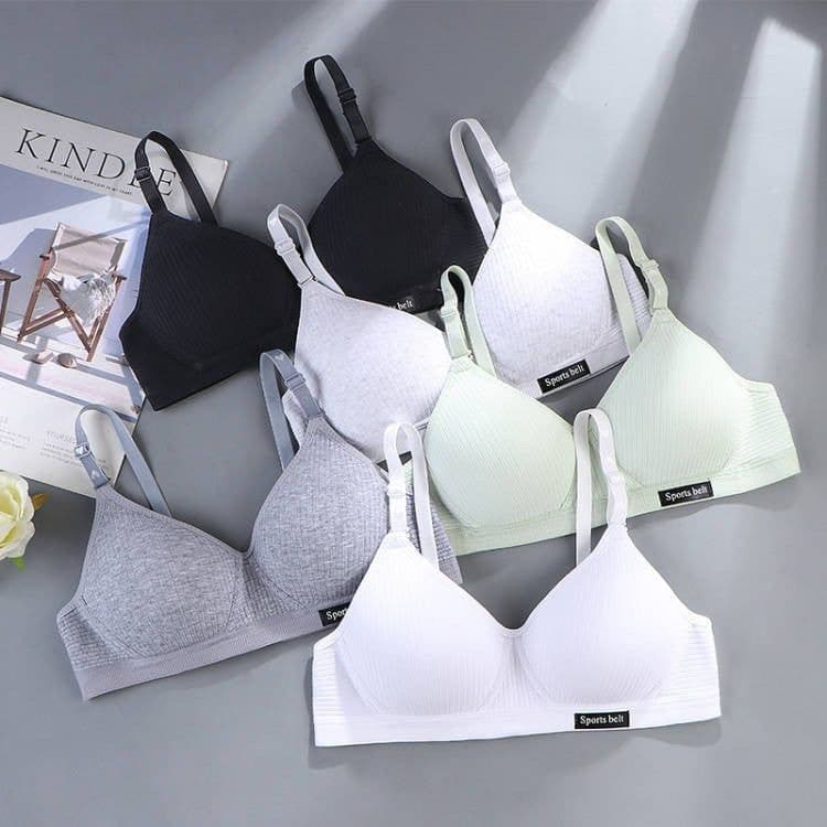 image-Meng Yaxin Korean Cotton School Bra - Green 38/85ABC No Steel