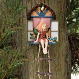 image-Cross-border exclusively for Fairy Gate Garden Wonderful Ornament Cute Fairy Climbing Rope Resin Pendant Garden Design Decoration