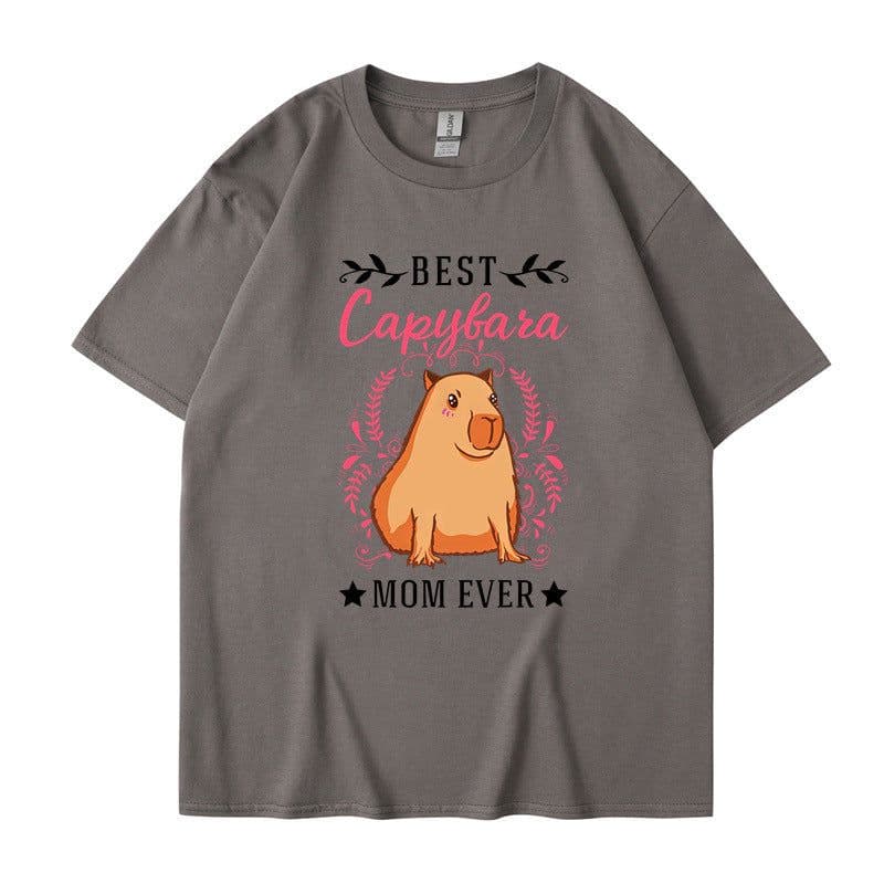 image-Cross-border independent station new summer cartoon cute Harajuku style printed cotton short-sleeved men's and women's T-shirt tops