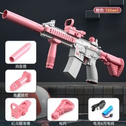 image-Electric Burst Water Gun Pink - Kids Toy, 62cm, Summer Fun