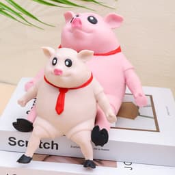 image-Creative decompression toy to decompress and vent red scarf inspirational pig decoration office net red simulation pig pinch music