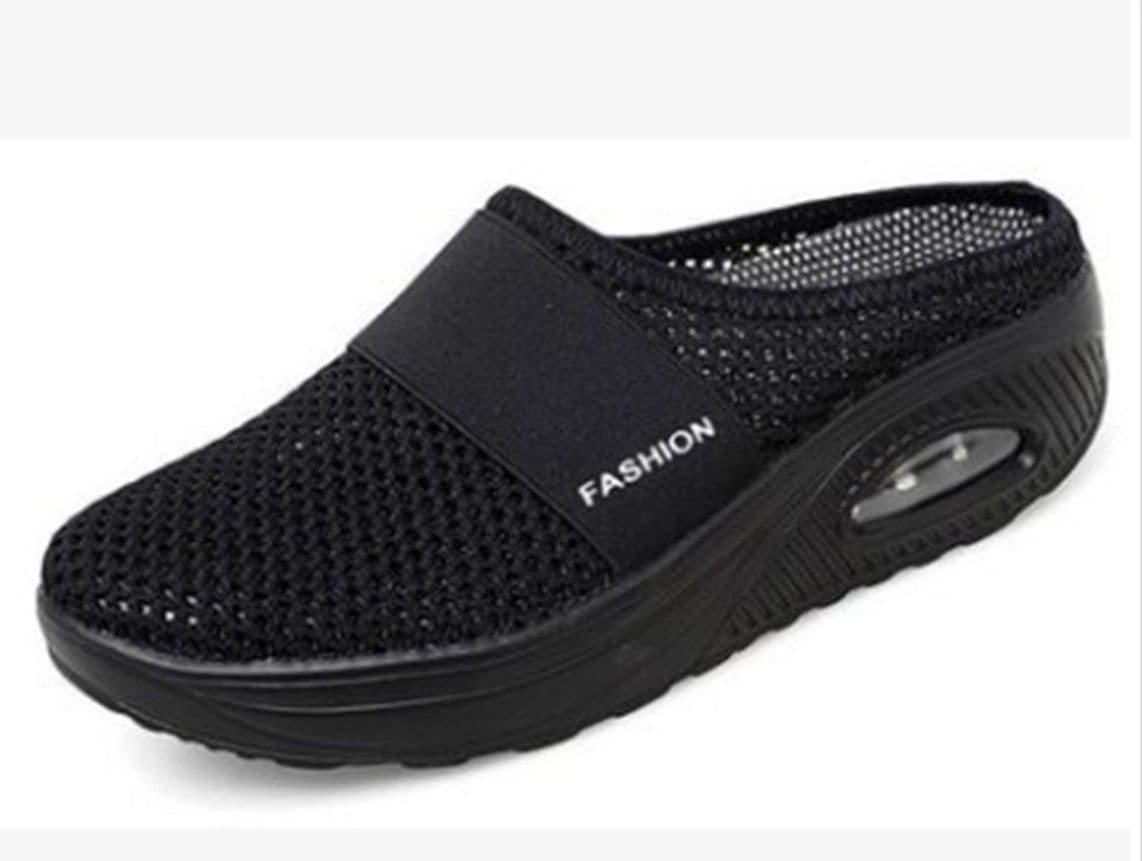 image-Women's Baotou Mesh Slippers Black Size 43