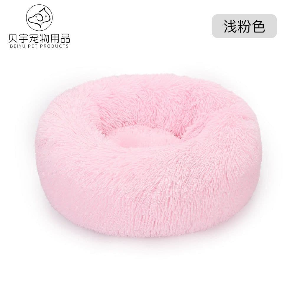image-Plush cat litter kennel round removable and washable kennel winter warmth pet supplies bed dog bed kennel