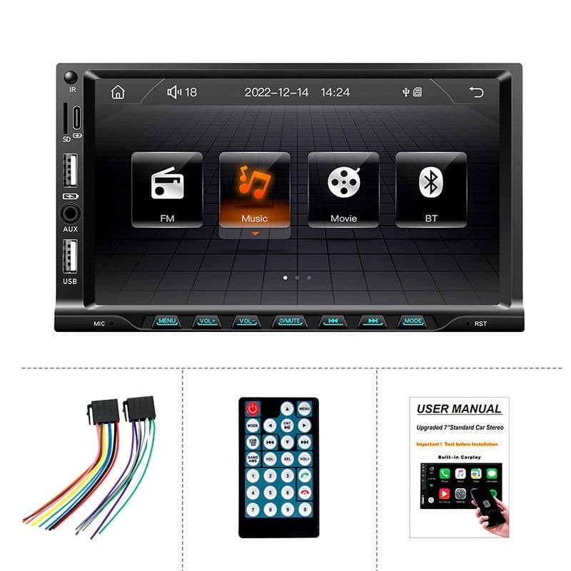image-Car Navigation 7" MP5 Player - Wired CarPlay USB
