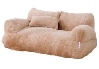 image-Pet Sofa Bed - Rabbit Plush Khaki S 45x38x22cm
