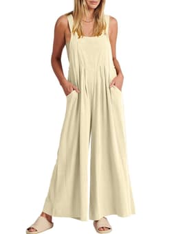 image-Women's Sleeveless Jumpsuit - Dark Brown Polyester 5XL