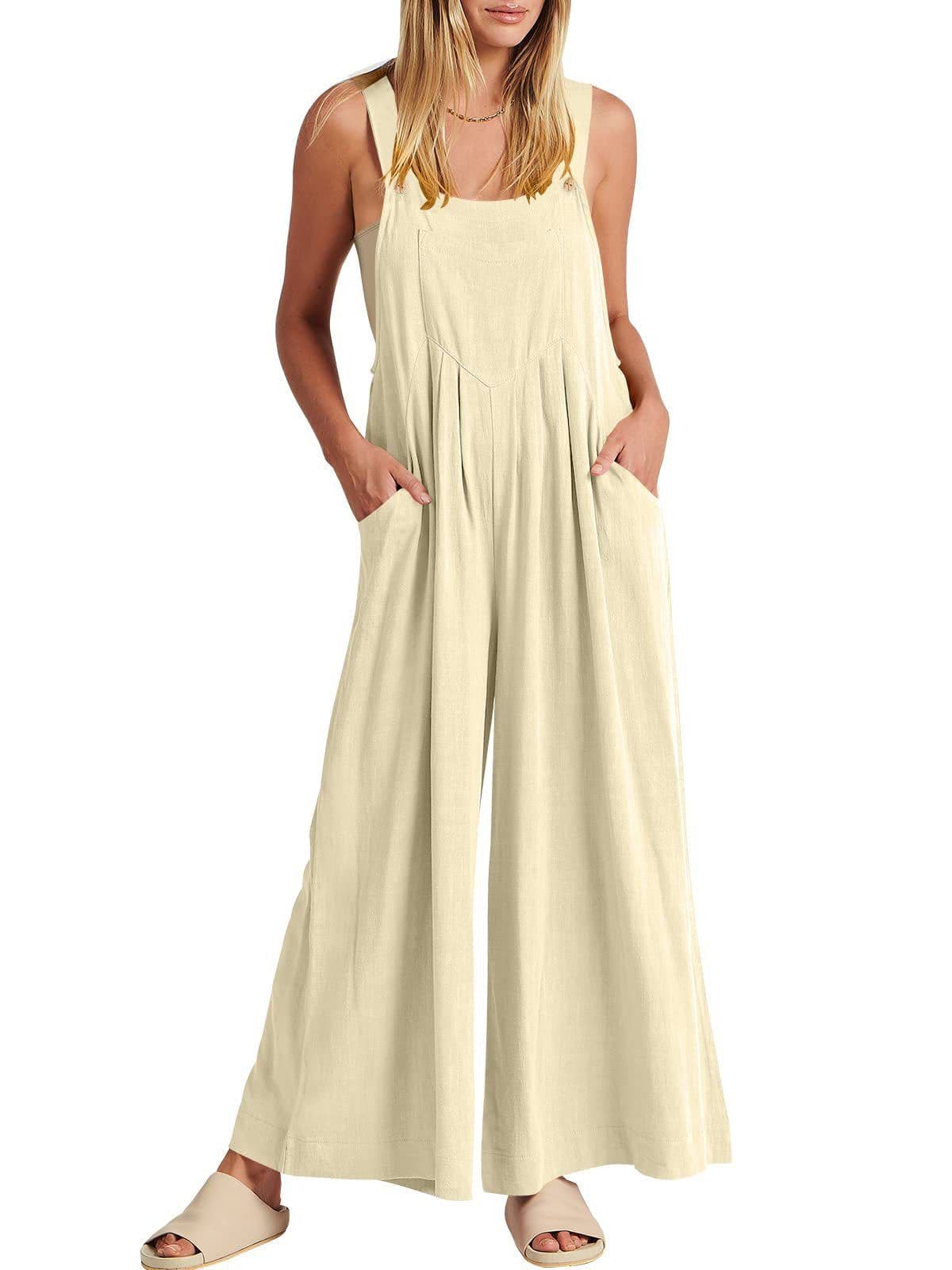 image-Women's Sleeveless Jumpsuit - Dark Brown Polyester 5XL