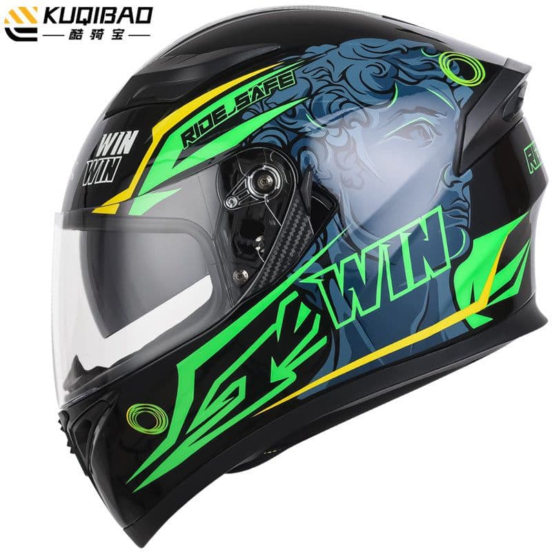 image-Coolqibao Motorcycle Full-Face Helmet Bluetooth XXL Gray