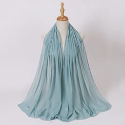 image-Weicai Chiffon Hijab Scarf - Gray Coffee 175x70cm