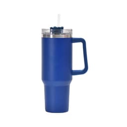 image-Qihao 40oz Stainless Steel Vacuum Insulated Car Cup - Dark Blue, 30oz Capacity