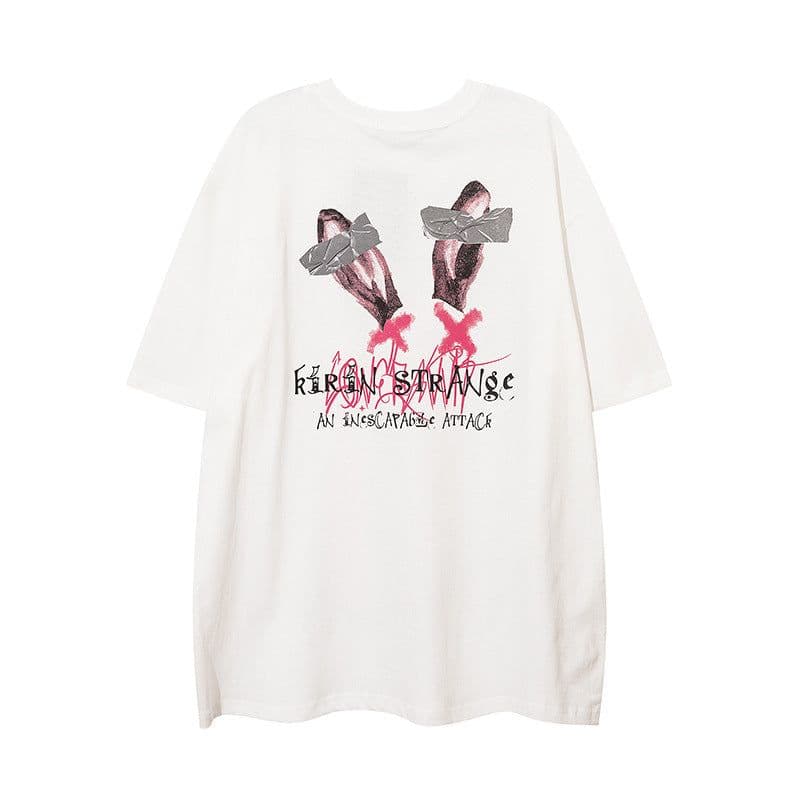 image-TKPA T-Shirt Cartoon Print Black XXL