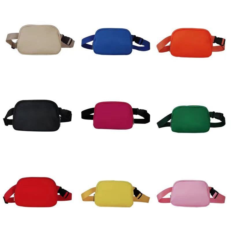 image-Sports Fitness Waist Bag - Orange Nylon Unisex
