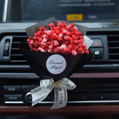 image-Aromatherapy Clip Bouquet - Beige Hydrangea Car Fragrance Decor