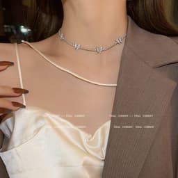 image-Butterfly Choker Necklace - Clavicle Chain