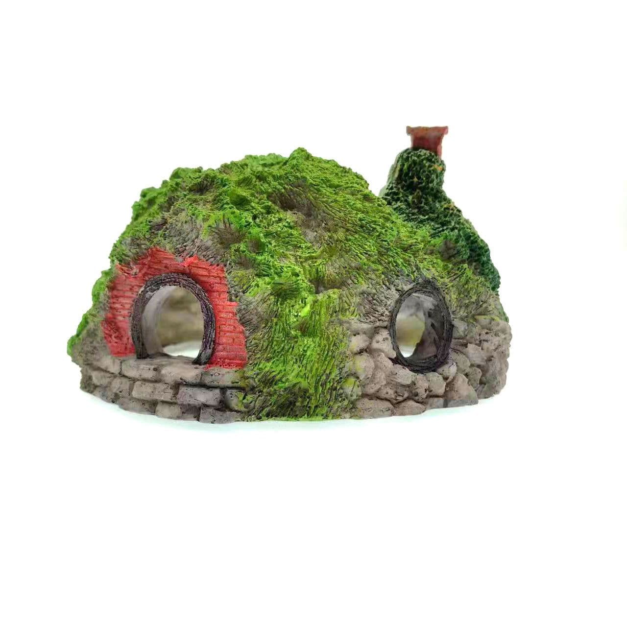 image-Fish tank landscaping decoration micro-landscape thatched house resin simulation thatched house grass house aquarium crafts landscaping ornaments