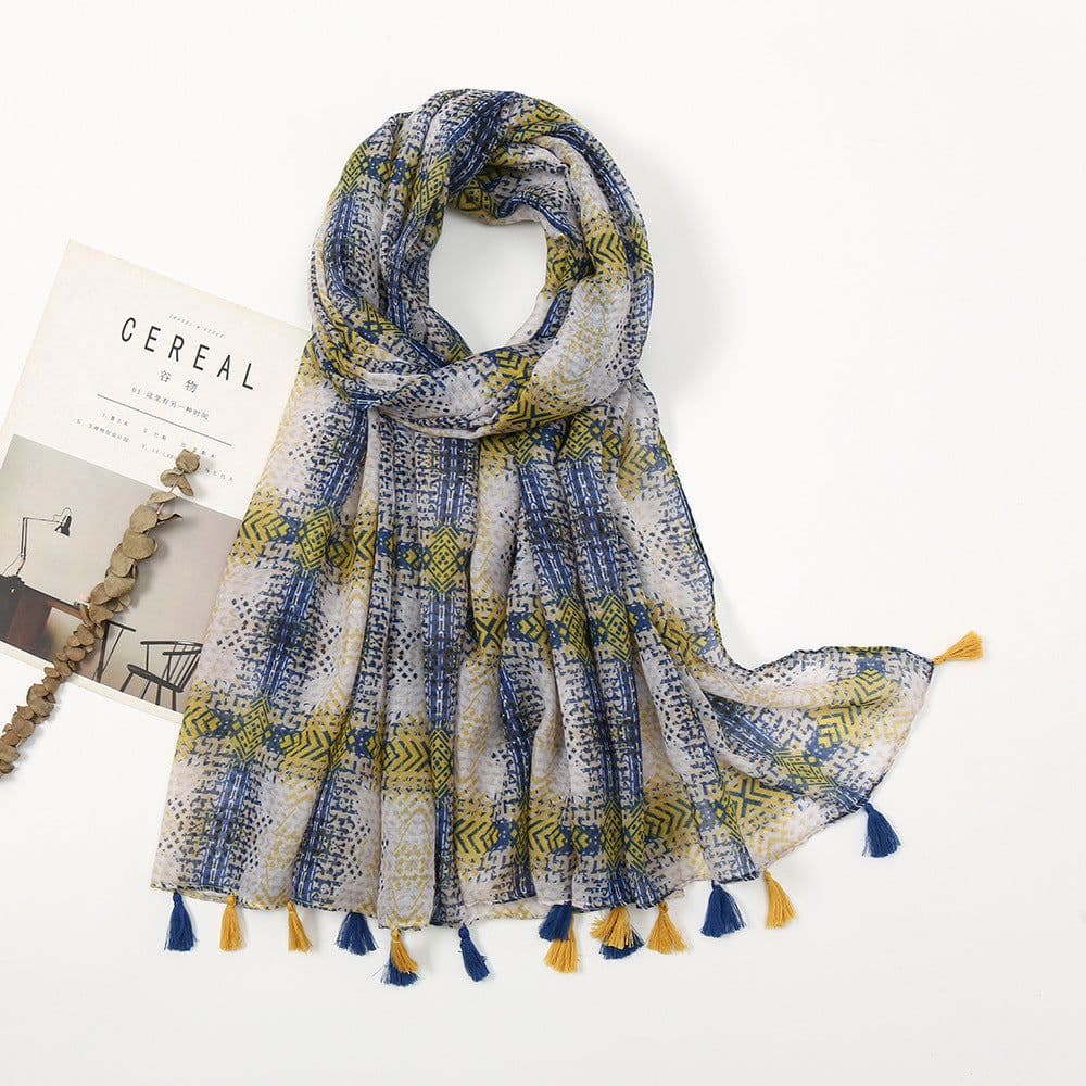 image-Japanese/Korean Butterfly Print Sun Protection Scarf, Beach Towel, 180x90cm