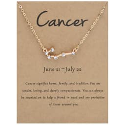 image-Yulu 12-Constellation Diamond Necklace Alloy Clavicle Chain - Brown