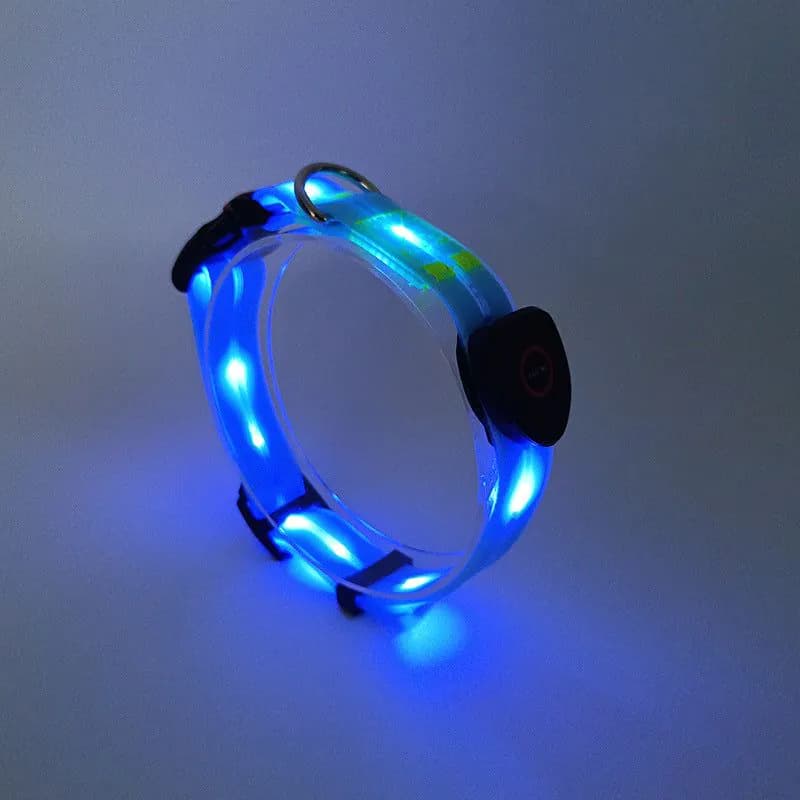 image-LED Pet Collar USB Charging - Nylon Black
