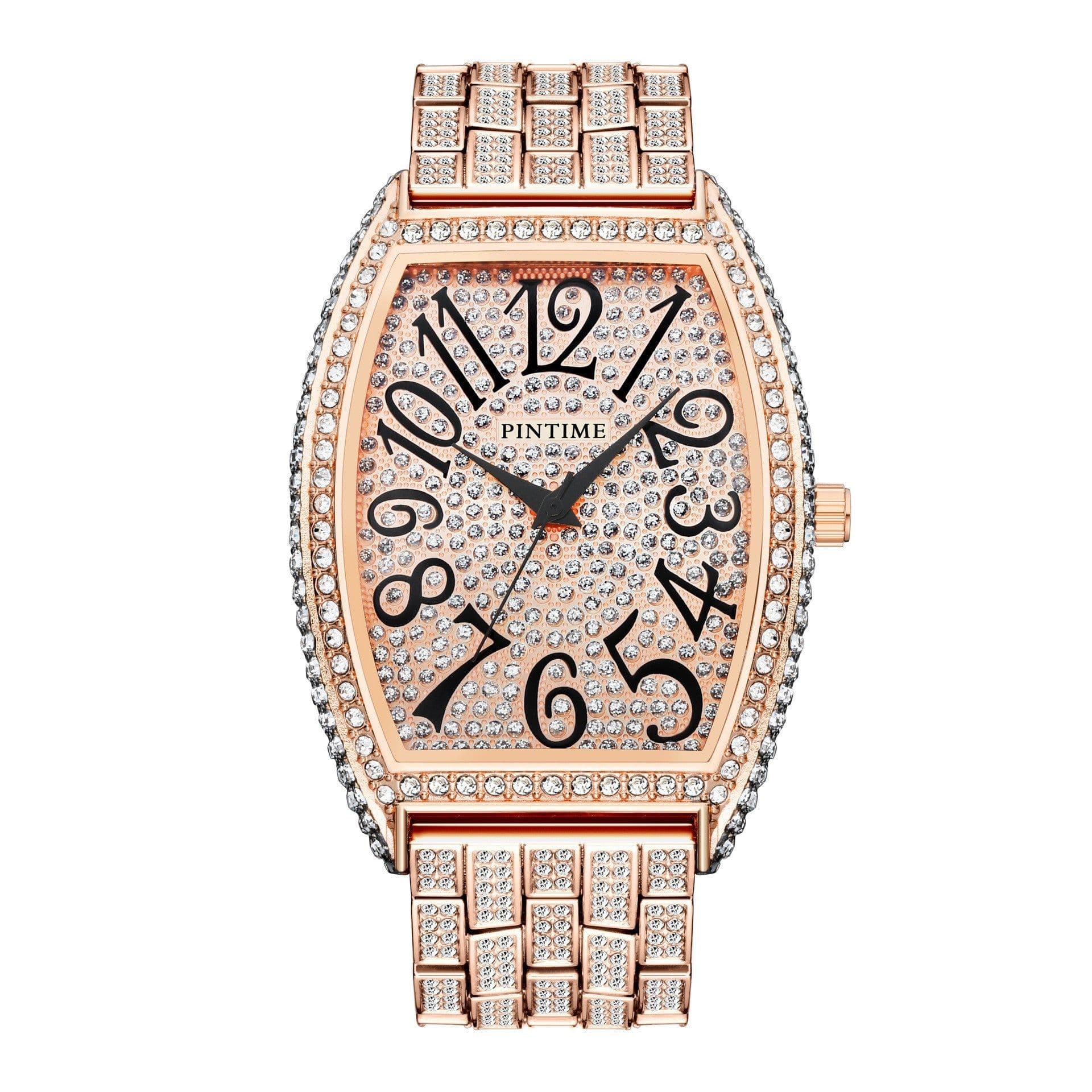 image-Pintime Men's Diamond Watch - Silver 50mm Sports Quartz