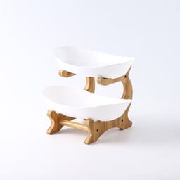image-Answer Qi Fruit Plate - Plastic Wooden Frame - Beige - Two/Three-Layer - Modern Minimalist
