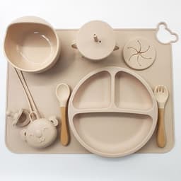 image-Baby Silicone Feeding Set - Fork Spoon & Placemat