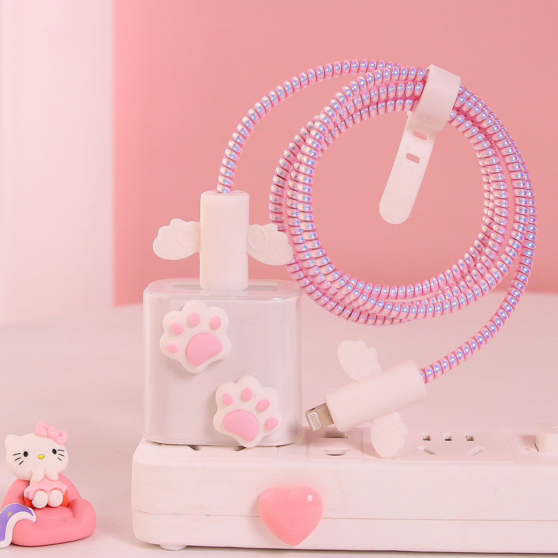 image-Girl's heart is suitable for Apple data cable protective cover ~ 20w mobile phone 11 charger head iphone13 shell ipad12