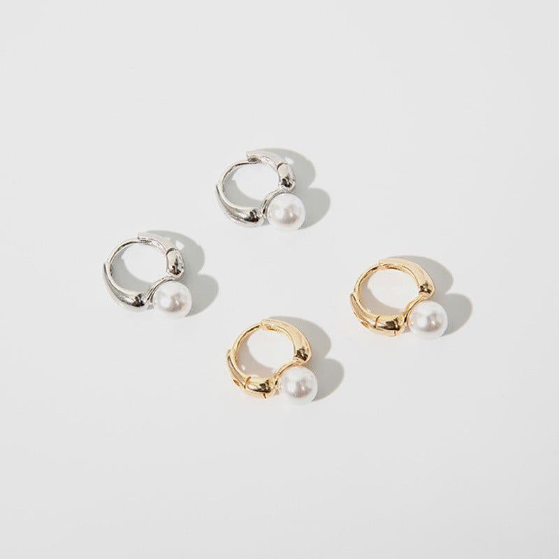 image-Gold-plated French-style Pearl Earrings, Retro Chic, High-End (59 characters)